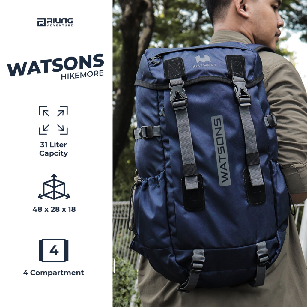 Tas Daypack Ransel Sekolah Laptop Hikemore Watsons