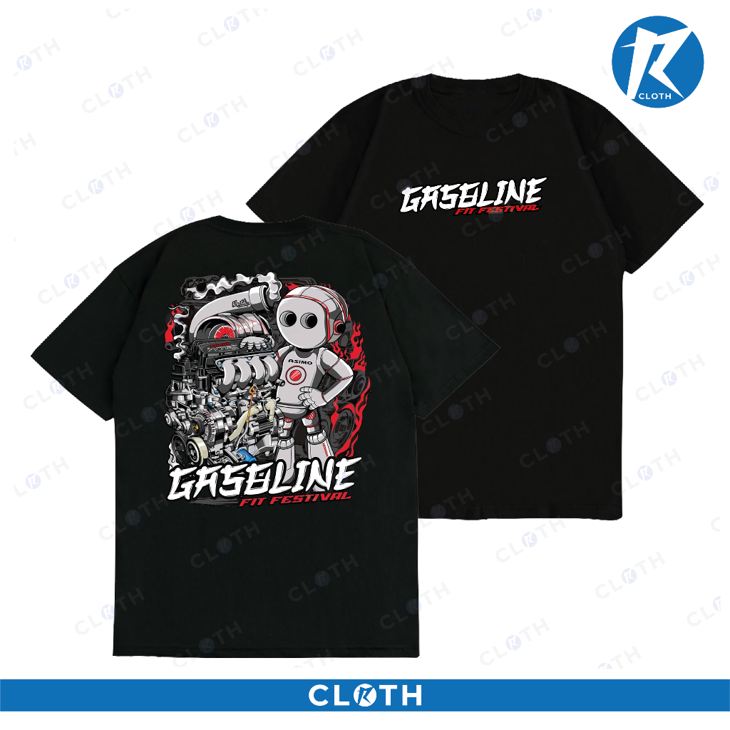 T-SHIRT KAOS GASOLINE FIT FESTIVAL HONDA JAZZ ENTHUSIAST OTOMOTIF PREMIUM QUALITY