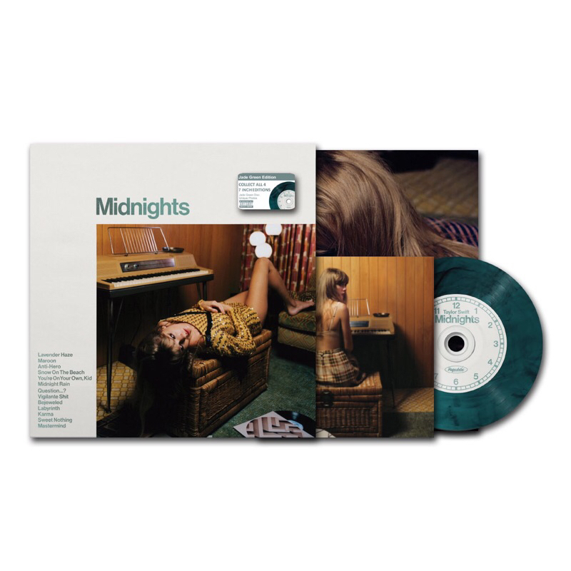 CD 7INCH TAYLOR SWIFT - MIDNIGHTS JADE GREEN EDITION ALBUM CD . TAYLOR SWIFT VINYL