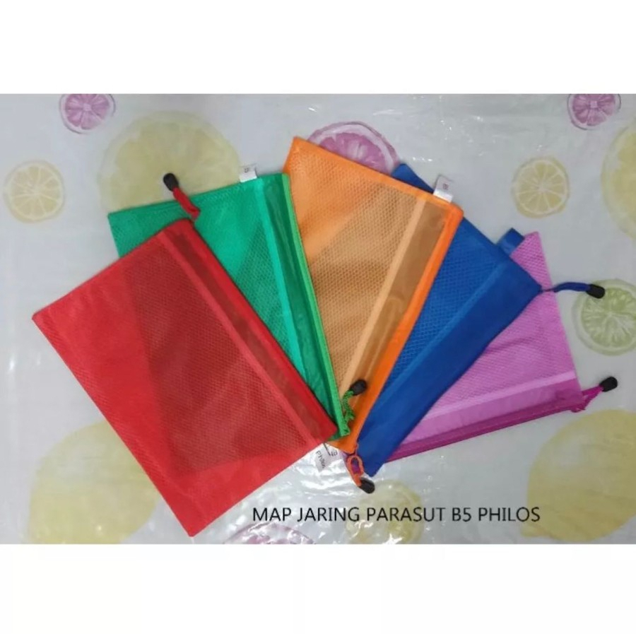 

KK Zipper Bag B5 Map Sleting Pola Jaring Parasut B5