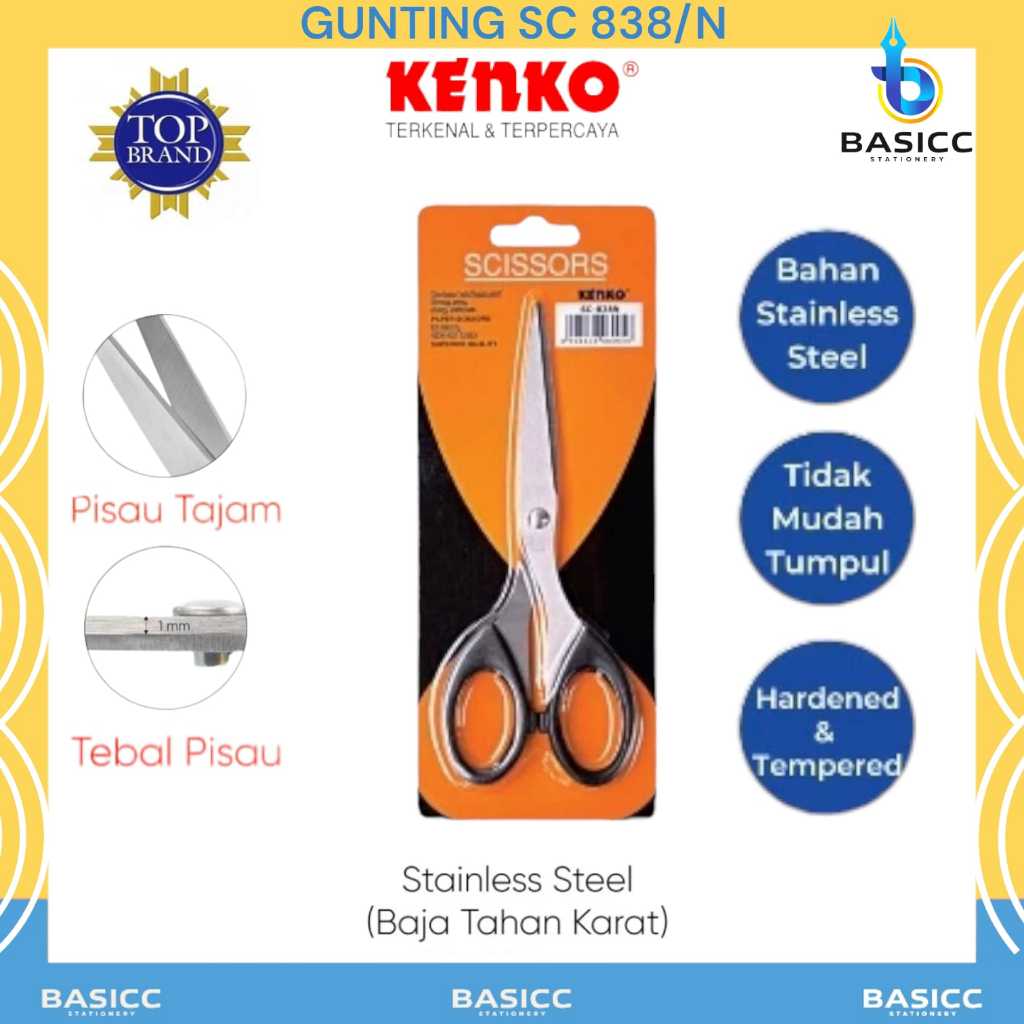 

Kenko Scissor / Gunting Sedang SC-838 N | @1Pcs