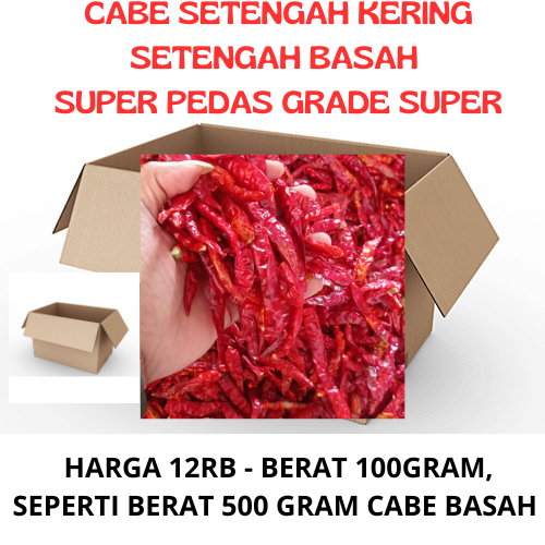 

CABE KERING RAWIT PEDAS - SETENGAH BASAH - SETENGAH KERING 100GRAM ( SEPERTI 500GRAM CABE BASAH )