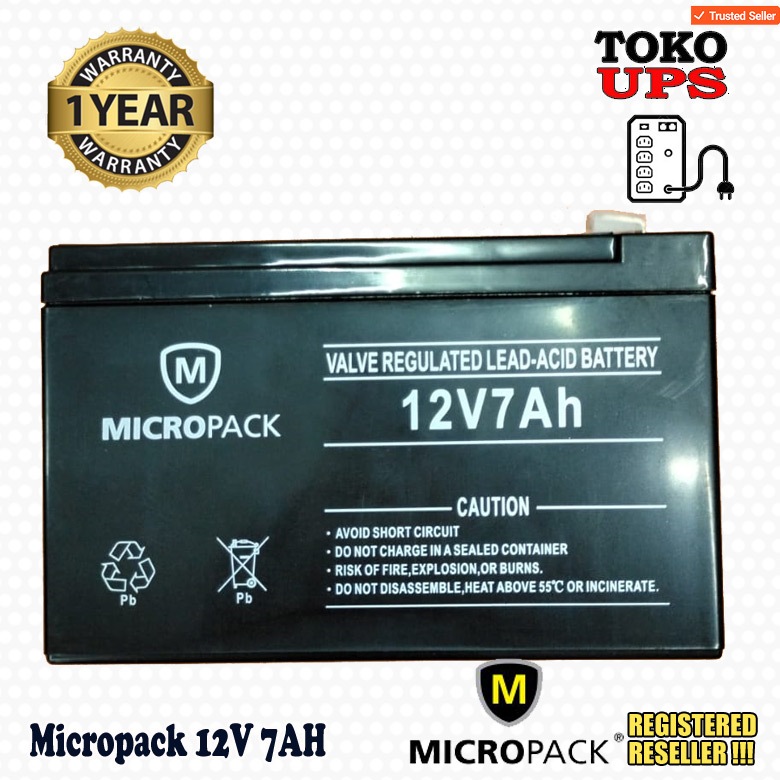 Aki Kering Micropack 12V 7AH  Baterai 12V 7AH
