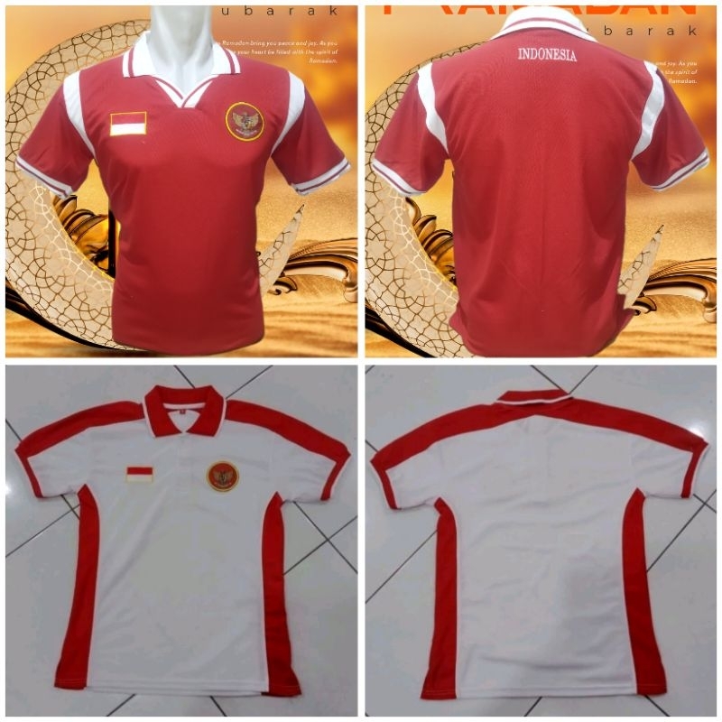 Kaos Kerah Merah Putih Indonesia / kaos Indonesia merah putih