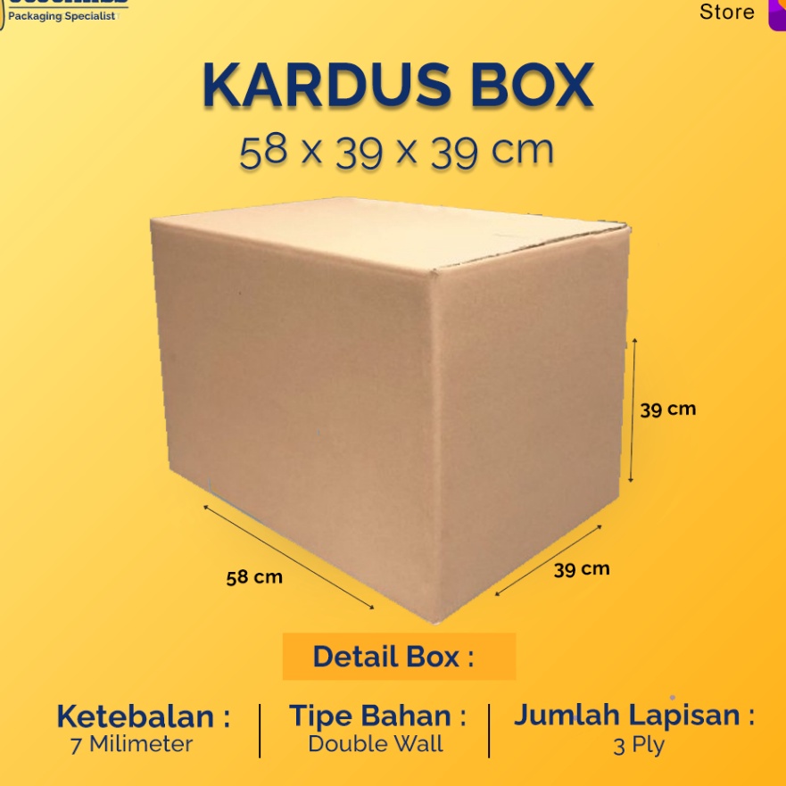 

KI3 Kardus Karton Box Besar 58x39x39 CM Double Wall Dus Packing Pindahan Jumbo Kokoh Tebal Polos