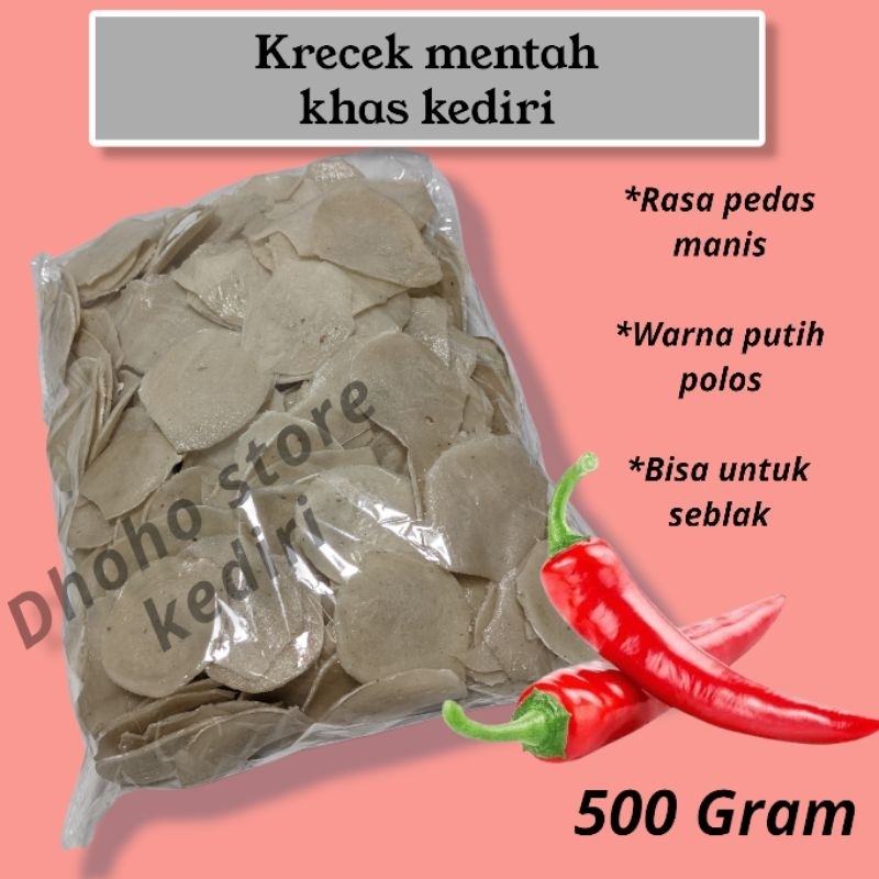 

500Gram Krupuk bersin Krupuk upil kerupuk pasir mentah rasa pedas manis krecek mentah goreng minyak warna putih polos