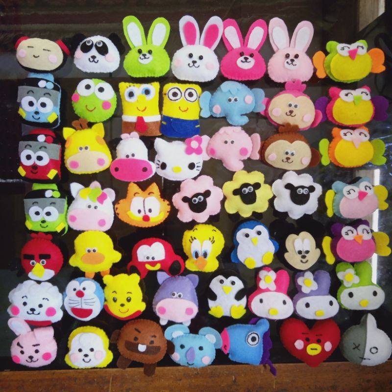 aplikasi boneka flanel /boneka flanel/boneka capit mini