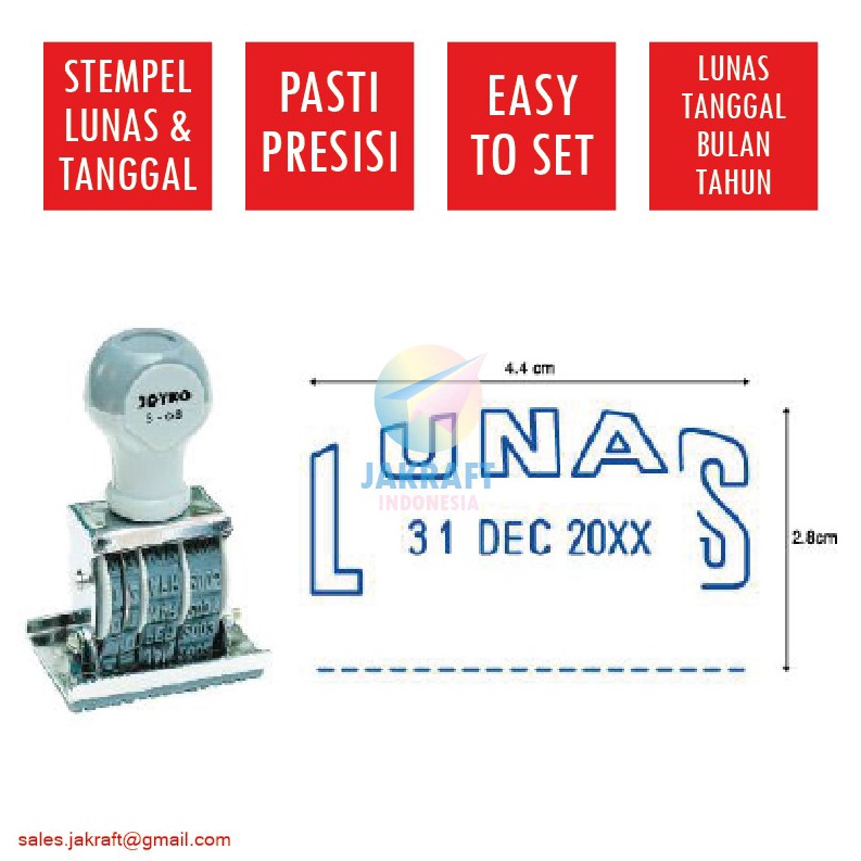 

DISCOUNT TODAY 1 Pcs Stempel Cap Lunas Tanggal JOYKO Date Stamp S68