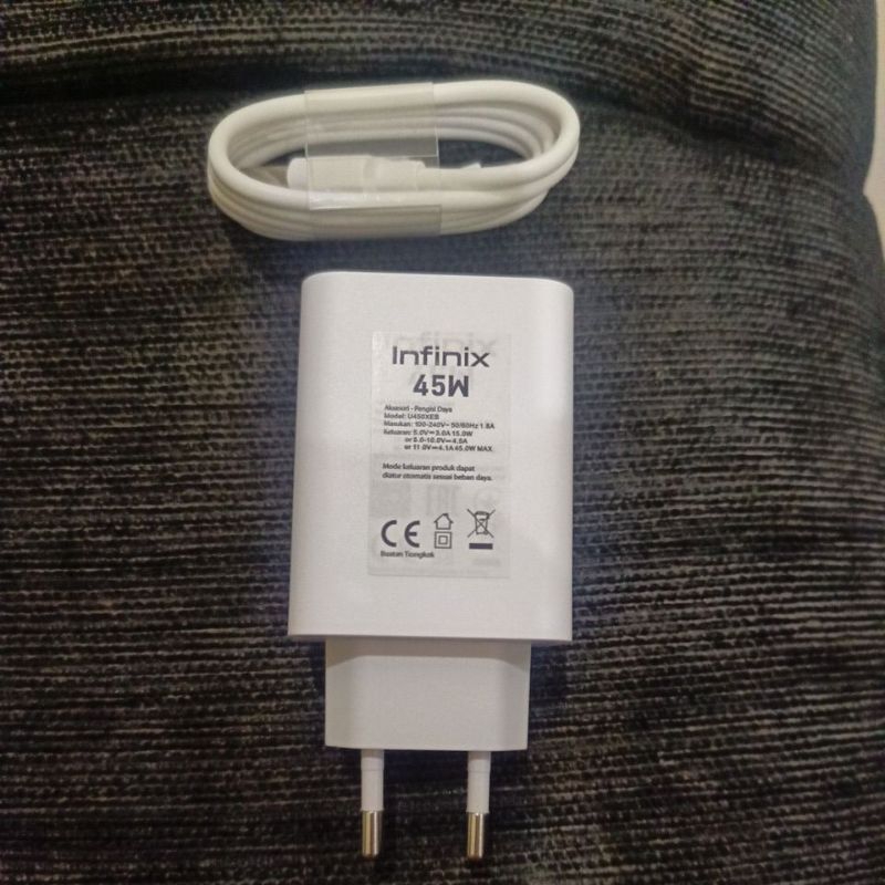 Charger bawaan hp 45 watt untuk Infinix note 40, original