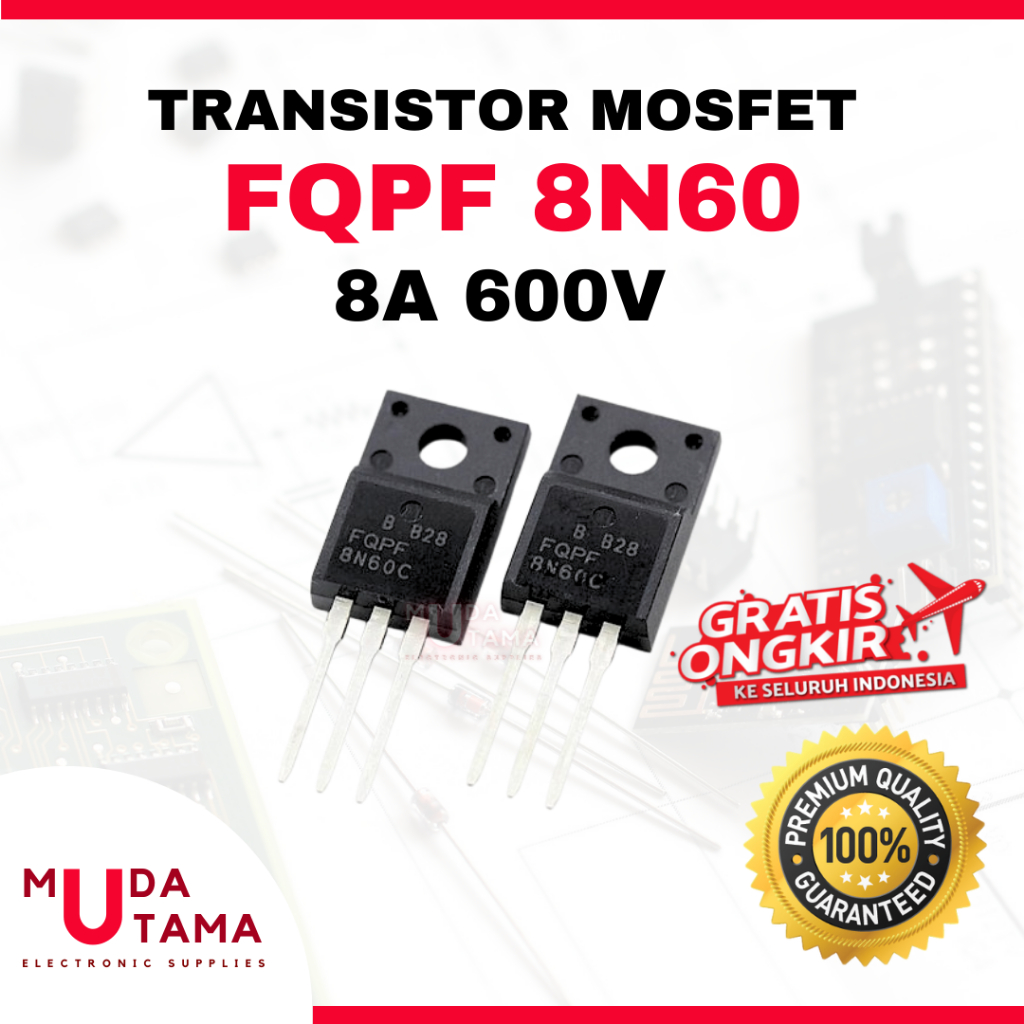 TR Mosfet 8N60 FQPF8N60 - 8A 600V - TR 8N60 - TR FQPF8N60 - Mosfet 8N60 - Mosfet FQPF8N60
