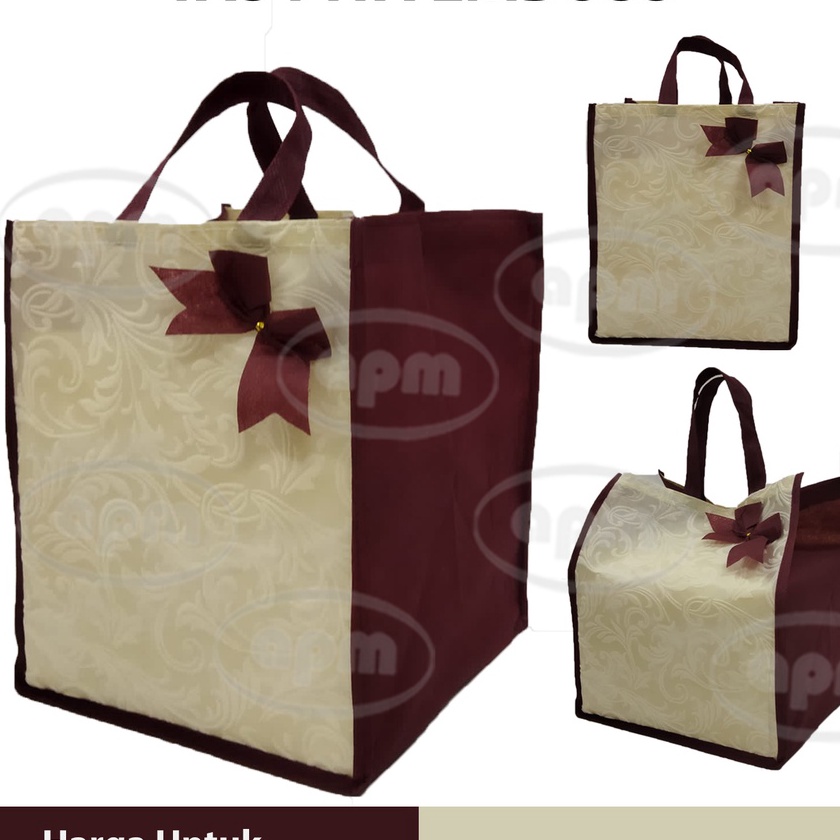 

KI3 Tas Spunbond Pita Emboss Muat 2 Box Ukuran 2x2 cm 22x22 cm