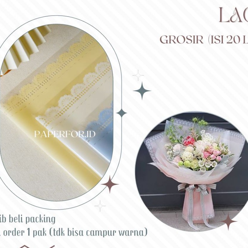 

Promo GROSIR Kertas Buket Bunga Cellophane LACE isi 2 lembar