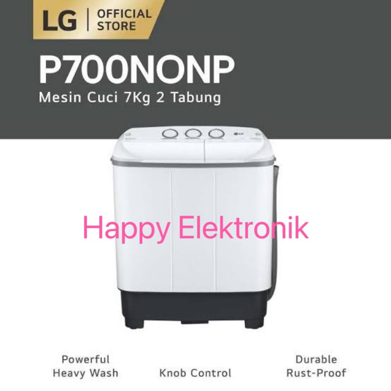 LG Mesin Cuci 2 Tabung LG 7Kg Mesin Cuci LG P700NONP LG Mesin cuci / Mesin cuci 2 tub LG P 700 NONP 
