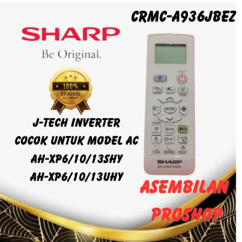 remot ac sharp jtech inverter plasmacluster original 100% crmc-a936jbez