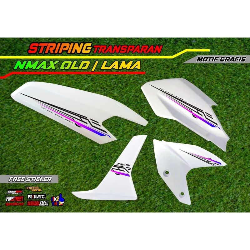 striping stiker transparan maxdecal nmax old/nmax lama motif grafis simple