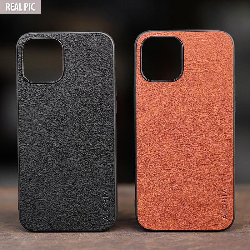 COD Casing AIORIA Leather Texture iPhone 11 12 13 14 15 Pro Max Mini 6 6s 7 8 Plus X XS Max XR Hybri