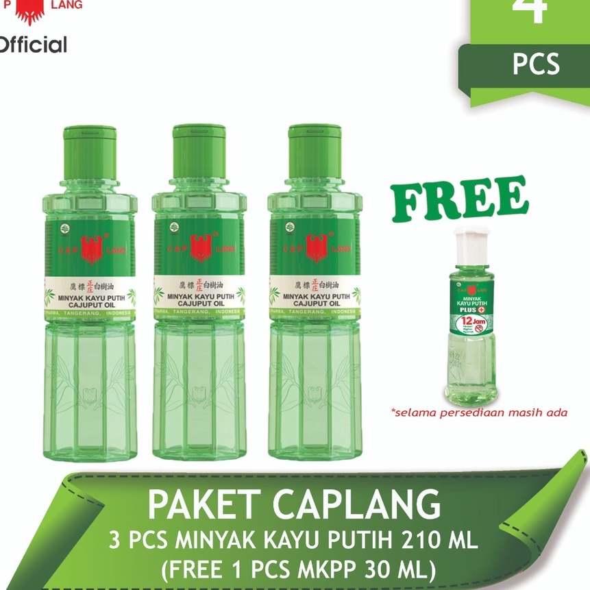 

Kilat Cap Lang Paket 3 MKP 21ml Free Kayu Putih Plus 3ml
