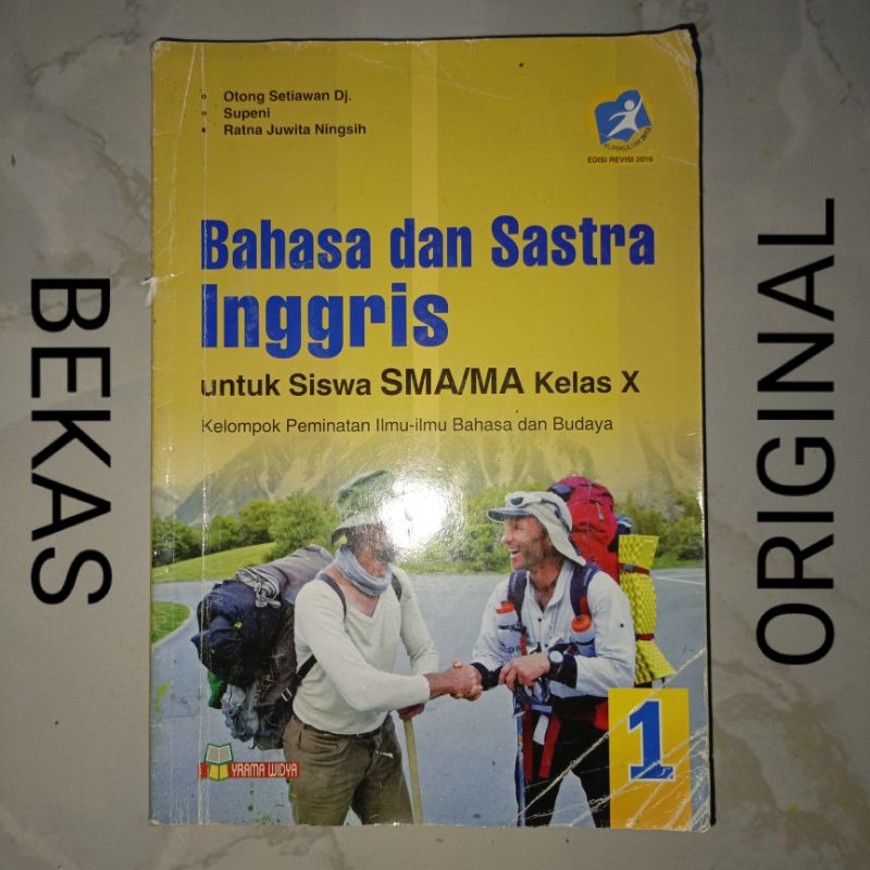 Buku Bahasa dan Sastra Inggris kelas 10 X 1 I MA SMA Penerbit Yrama Widya Tiga Serangkai Kurikulum 2
