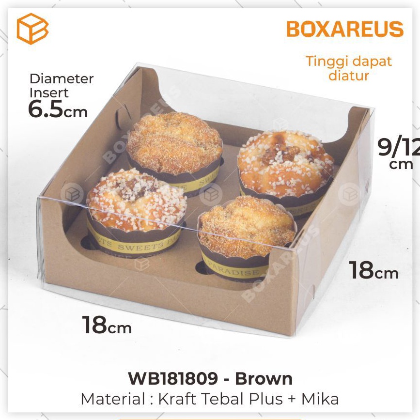 

Spesial Dus Cupcake Isi 4 Box Packaging Muffin Cake Kemasan Roti Kotak Bolu WB18189