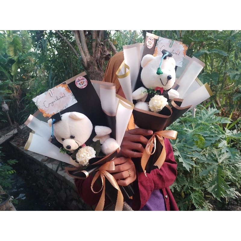 Buket boneka wisuda size small Buket Graduation Wisuda sempro Ulang tahun anniversary Valentine khit