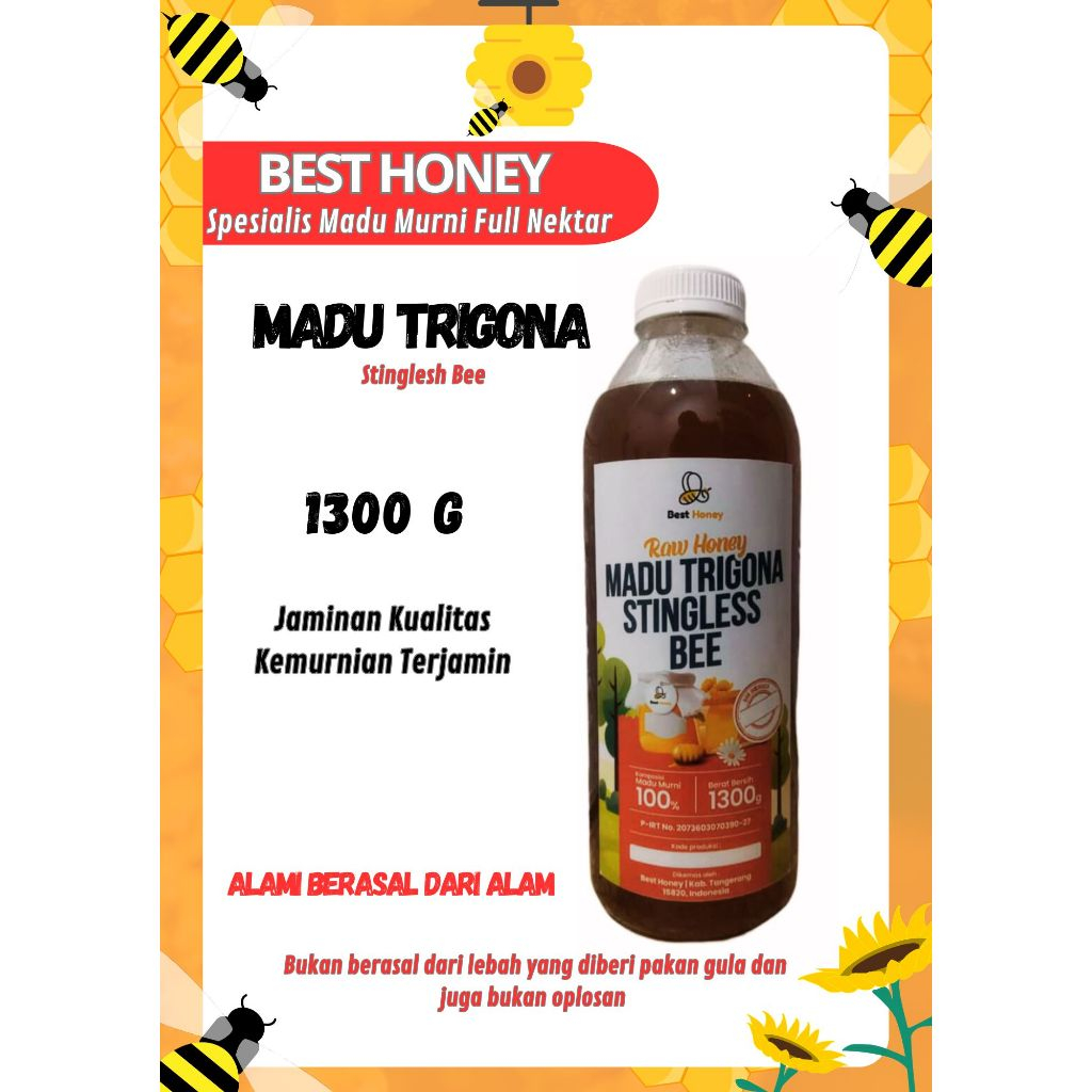 

Best Honey Madu Trigona, Klanceng, Kelulut Murni Stingless Bee Tanpa Sengat 1300g