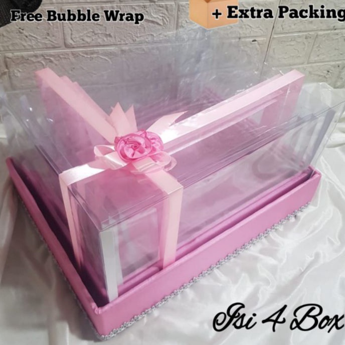 

Bonuskan Box Hantaran Seserahan Model Pita Satin 1 set isi 4 Box