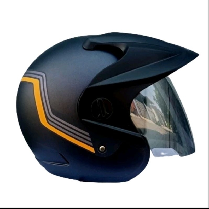 HELM HONDA HALF FACE BLUE V2 ORIGINAL AHM ( BLV2 )