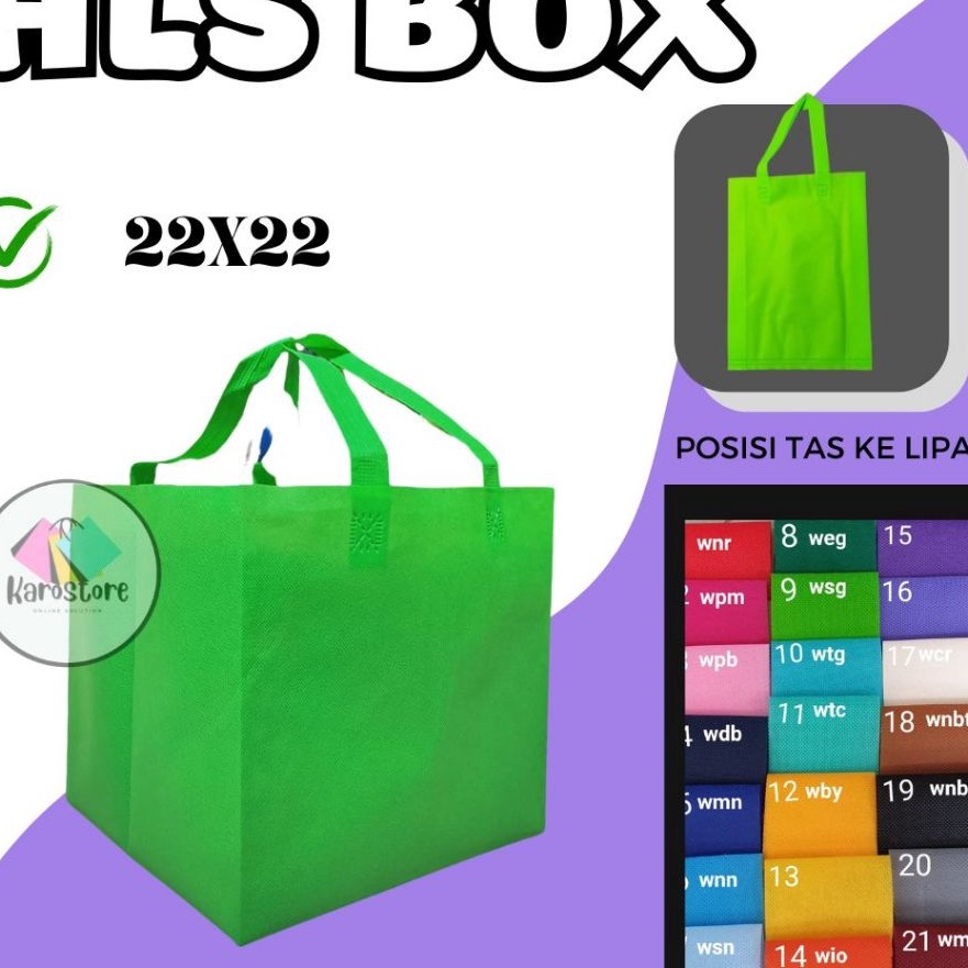 

KF7 Tas box 22 x 22 isi 12pcs tas hajatan syukuran kain spunbond goodiebag kado