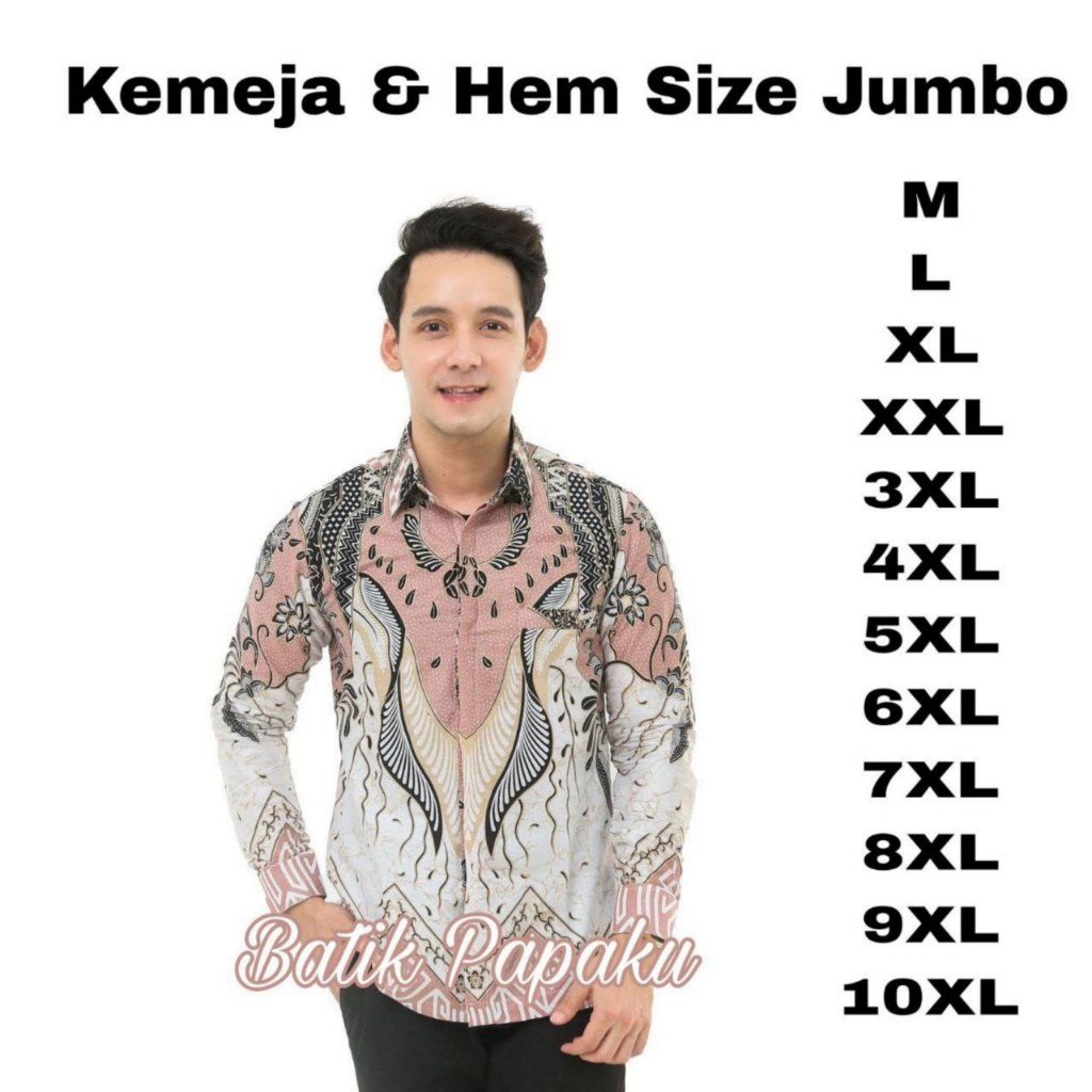 (Pre Order) Kemeja Batik Pria lapis Furing BigSize Jumbo Warna Pink Nude Salem