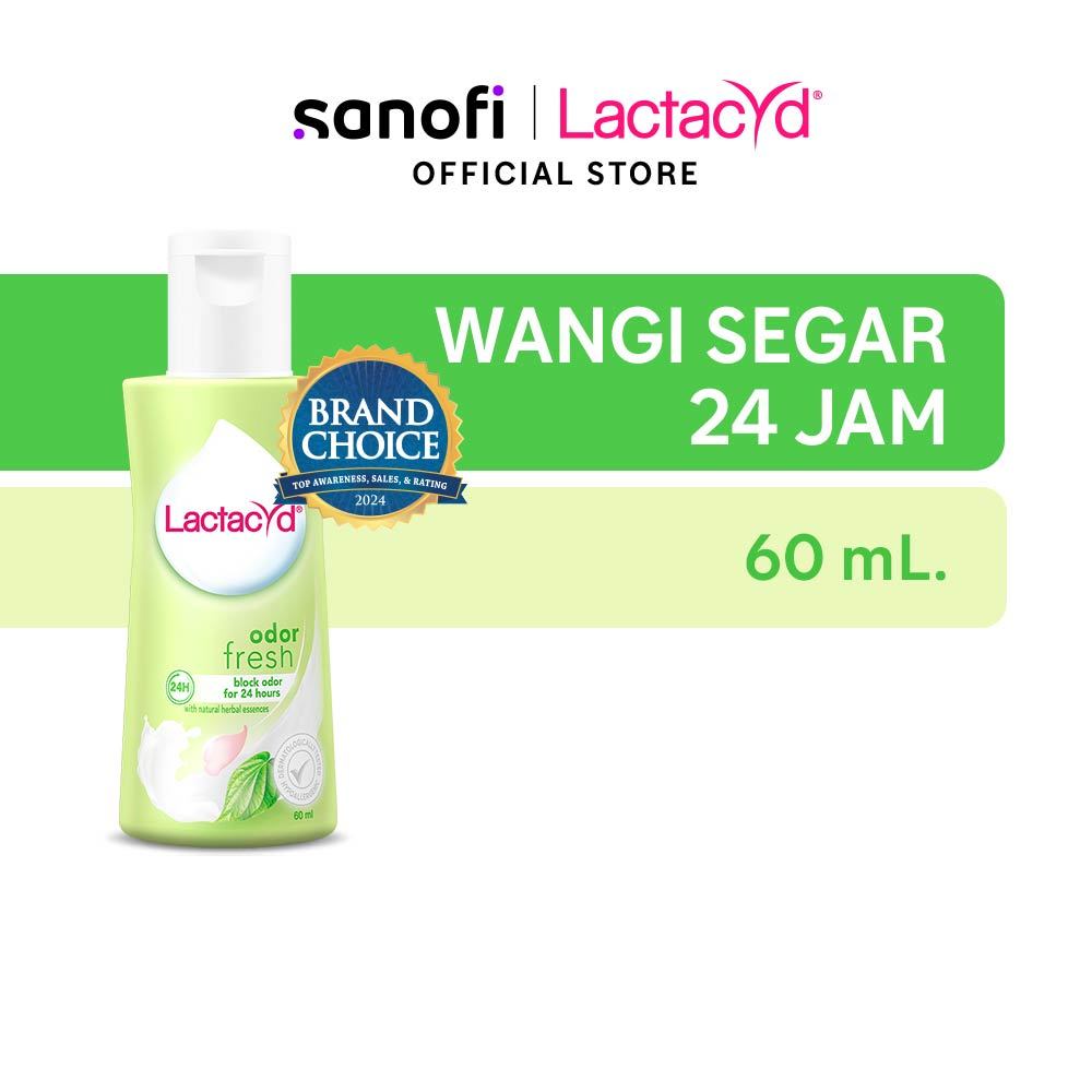 Lactacyd Odor Fresh Feminine Wash 60mL - Pembersih Kewanitaan untuk Bebas Bau Tak Sedap 24 Jam