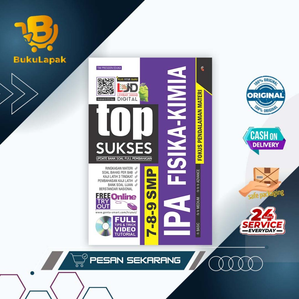 Buku IPA FISIKA KIMA SMP 7, 8, 9 TOP SUKSES UPDATE BANK SOAL PEMBAHASAN IPA FISIKA KIMA SMP