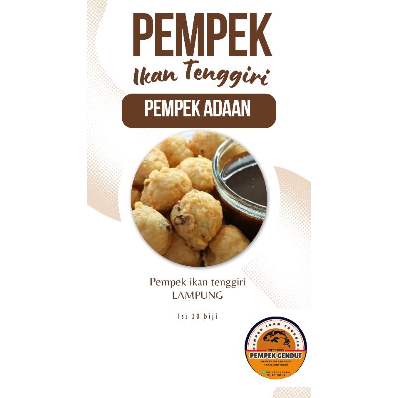 

PEMPEK IKAN TENGGIRI / PEMPEK ADAAN / FROZEN/ LAMPUNG