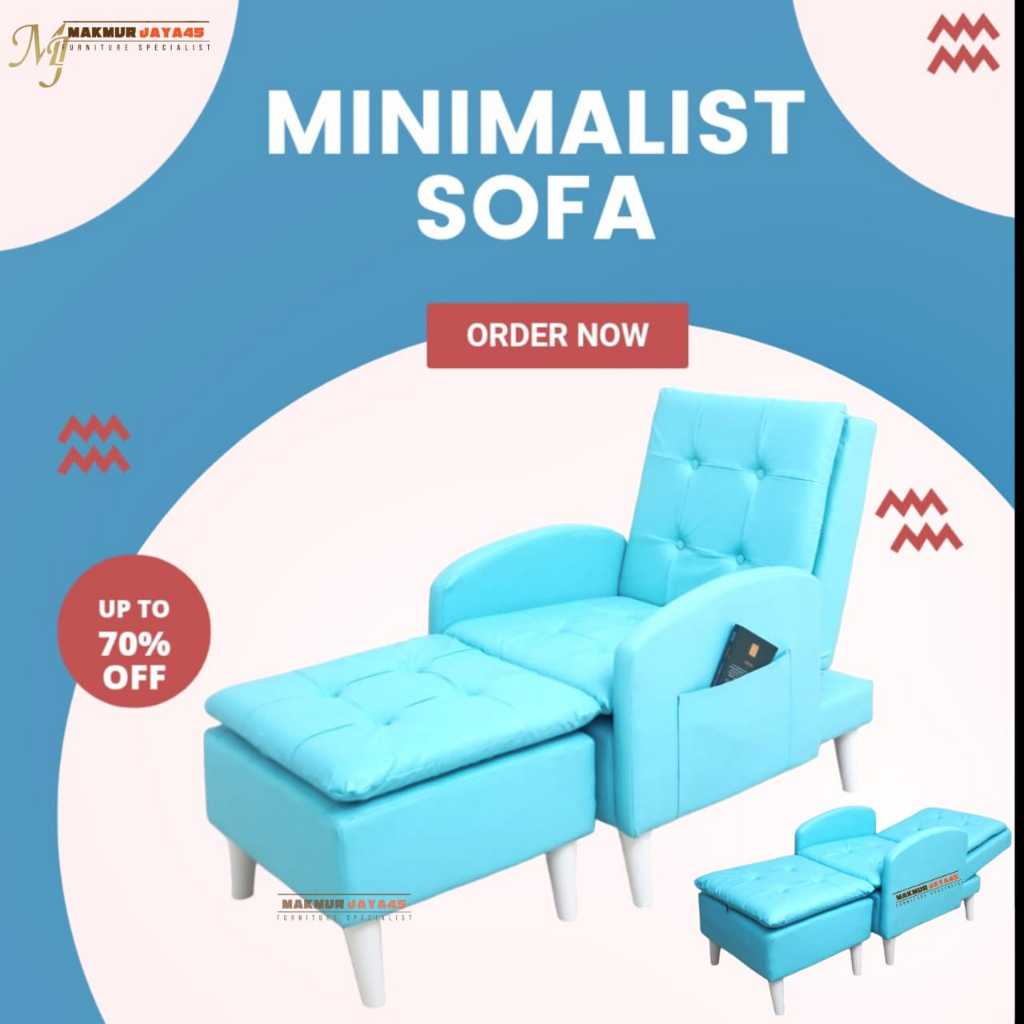 SOFA BED LIPAT MINIMALIS LESEHAN / SOFA TIDUR SANTAI bahan oscar kulit sintetis 1,5 meter