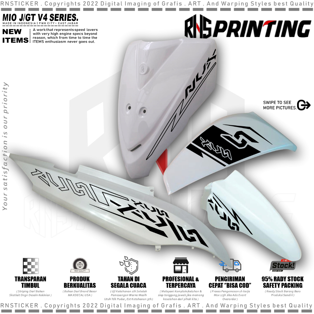 V4 CUTTING STIKER MIO J STRIPING VARIASI MIO J MIO GT NVX JPN COPY TRANSPARAN STYLES STIKER MIO LAMA
