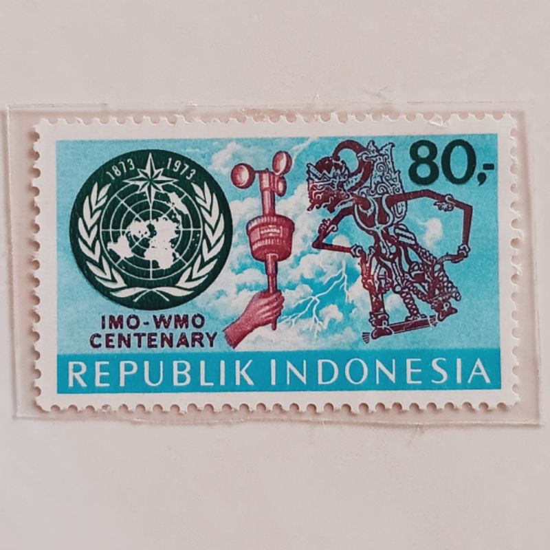 

(BD) Perangko Indonesia 1973 Satu Abad IMO - WMO Single Set Mint