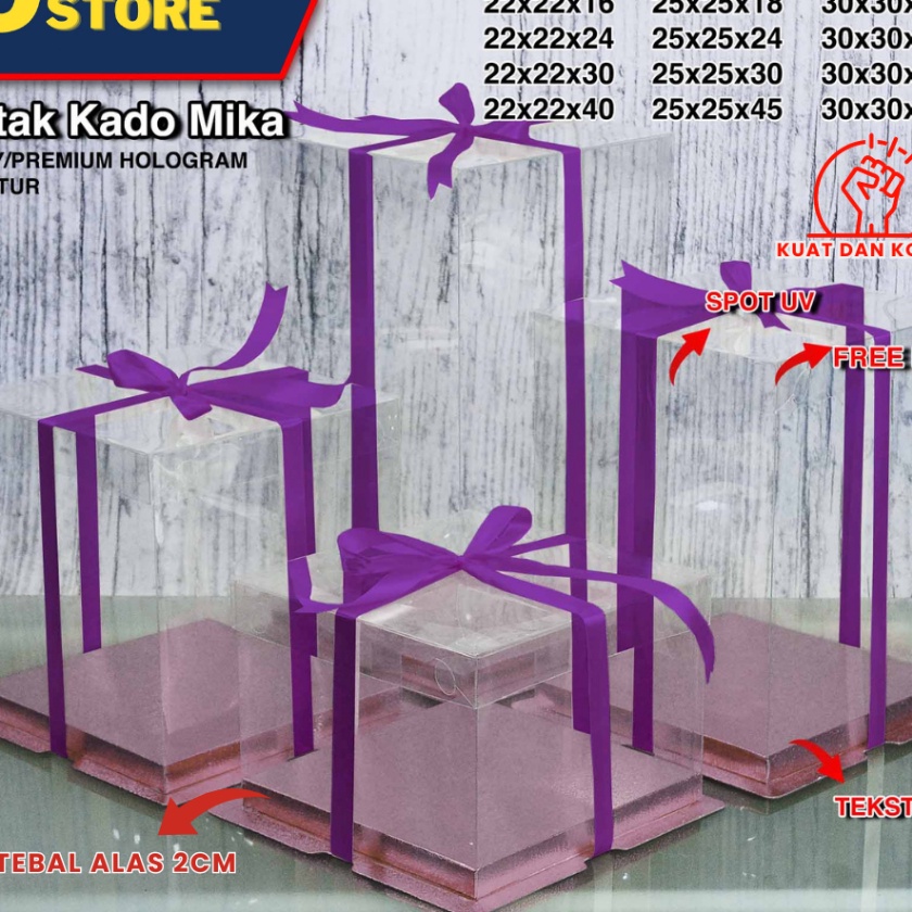 

berkualitas Cake Box Mika Dus Kue Kotak Kue 3x3 cm Tutup Transparant PET