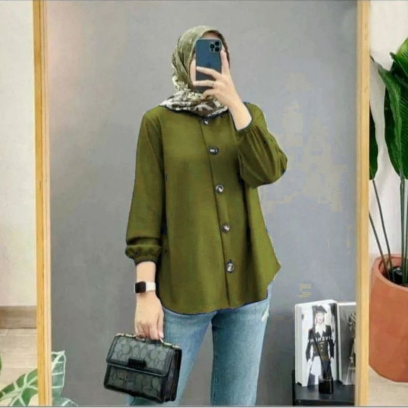 READY STOK VITA BLOUSE ATASAN WANINTA CRINKLE AIRFLOW BLOUSE WANITA