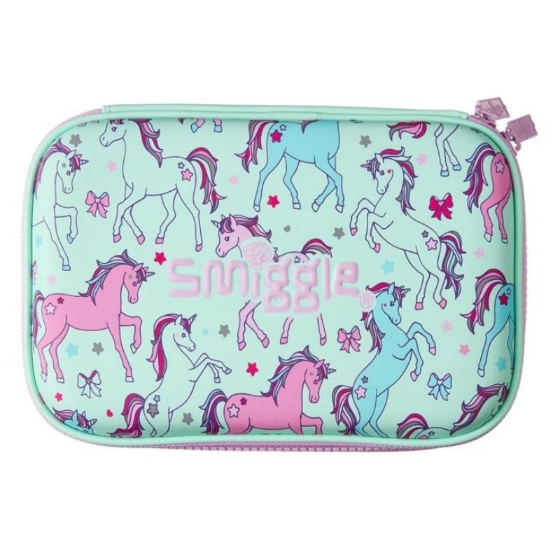 

set tempat pensil smiggle warna biru unicorn