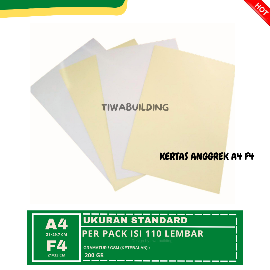 

KERTAS ANGGREK A4 F4 PERPACK ISI 110 LEMBAR