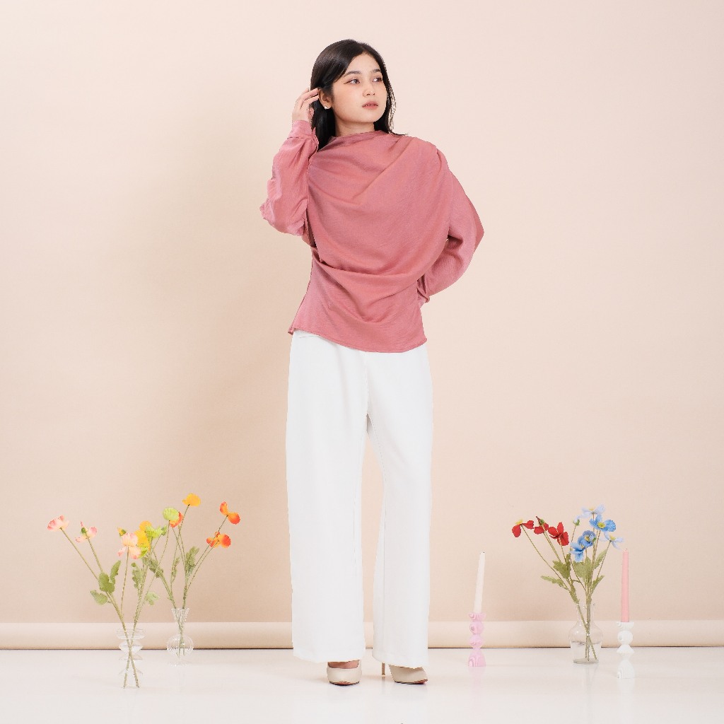 Atasan Polos Lengan Panjang Kain Monalisa Laura