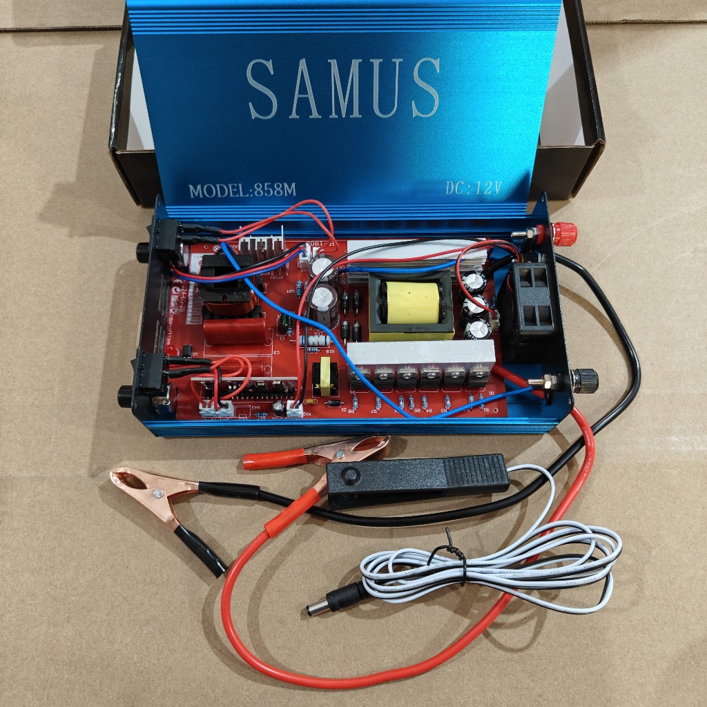 SAMUS 858M 12V Inverter PDC Portabel 10 Tabung DC12V Silikon IGBT 3000W-Versi biru