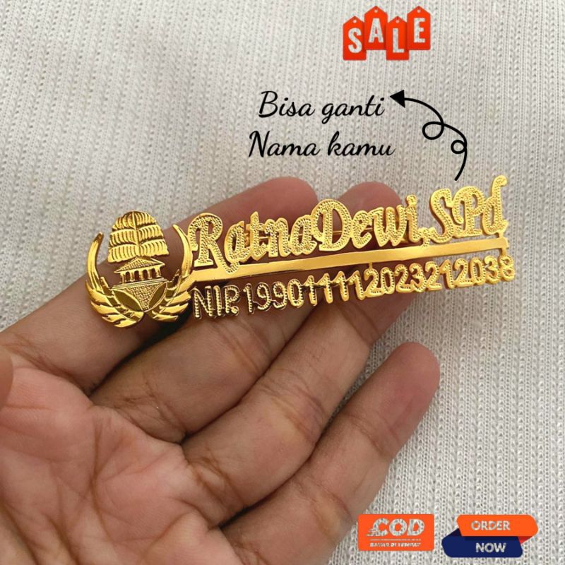 Bros Nama Custom Korpri NIP Mewah Elegant