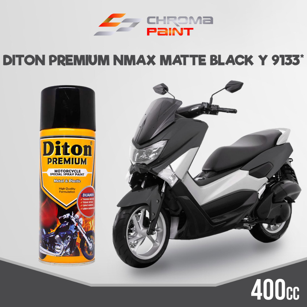 Diton Premium Yamaha Color Warna Hitam - Nmax Matte Black Y 9133 - Cat Semprot Pilox