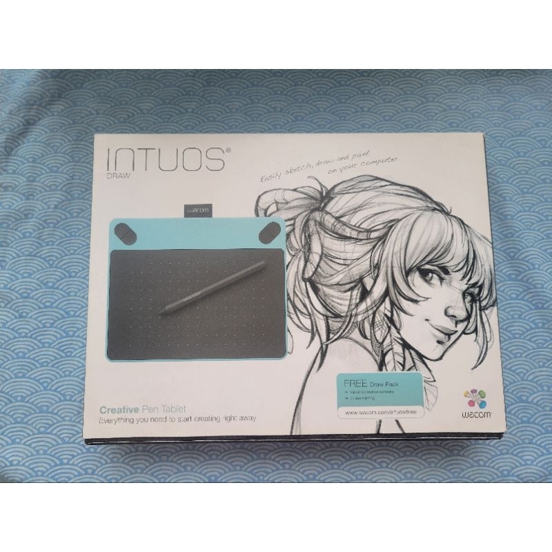 wacom intuos draw CTL 490 BLUE 2nd hand bukan baru (BACA DESKRIPSI)