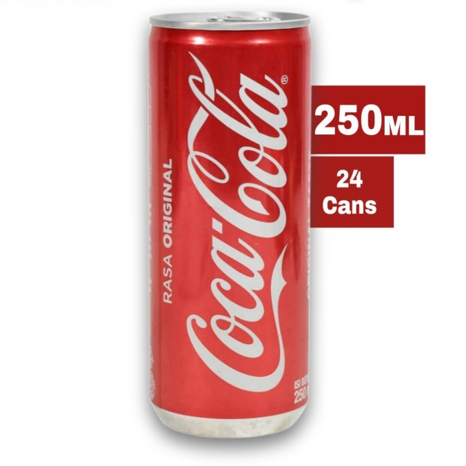 

Coca Cola Original Minuman Soda Soft Drink 250mL x 24 Cans / 1 Krat DUS