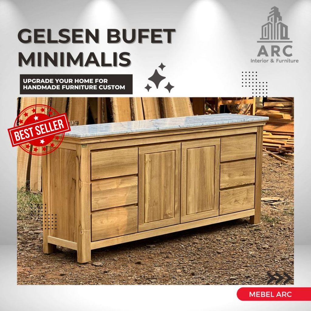 Lemari Bufet Kayu Jati / Meja TV Marmer / Rak Stand Tv Marmer