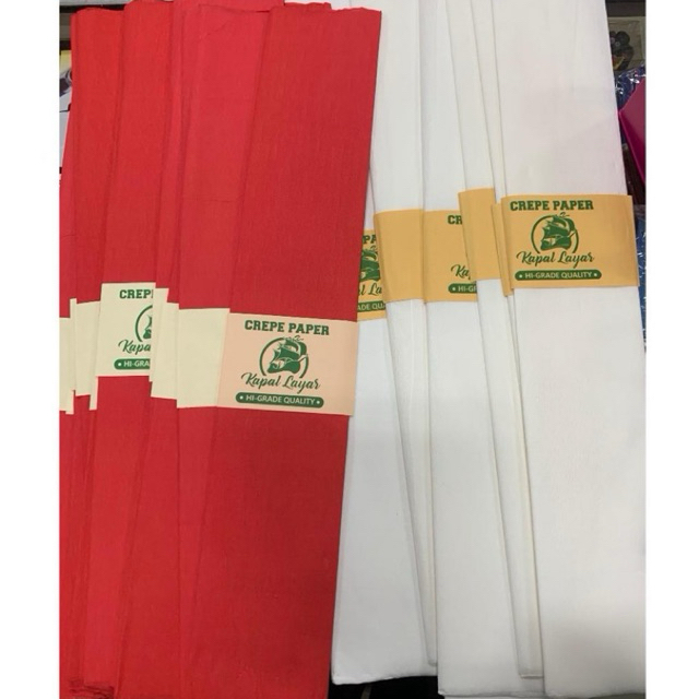 

Kertas Crepe / crep / krep Klobot Kelobot Lembaran merah putih