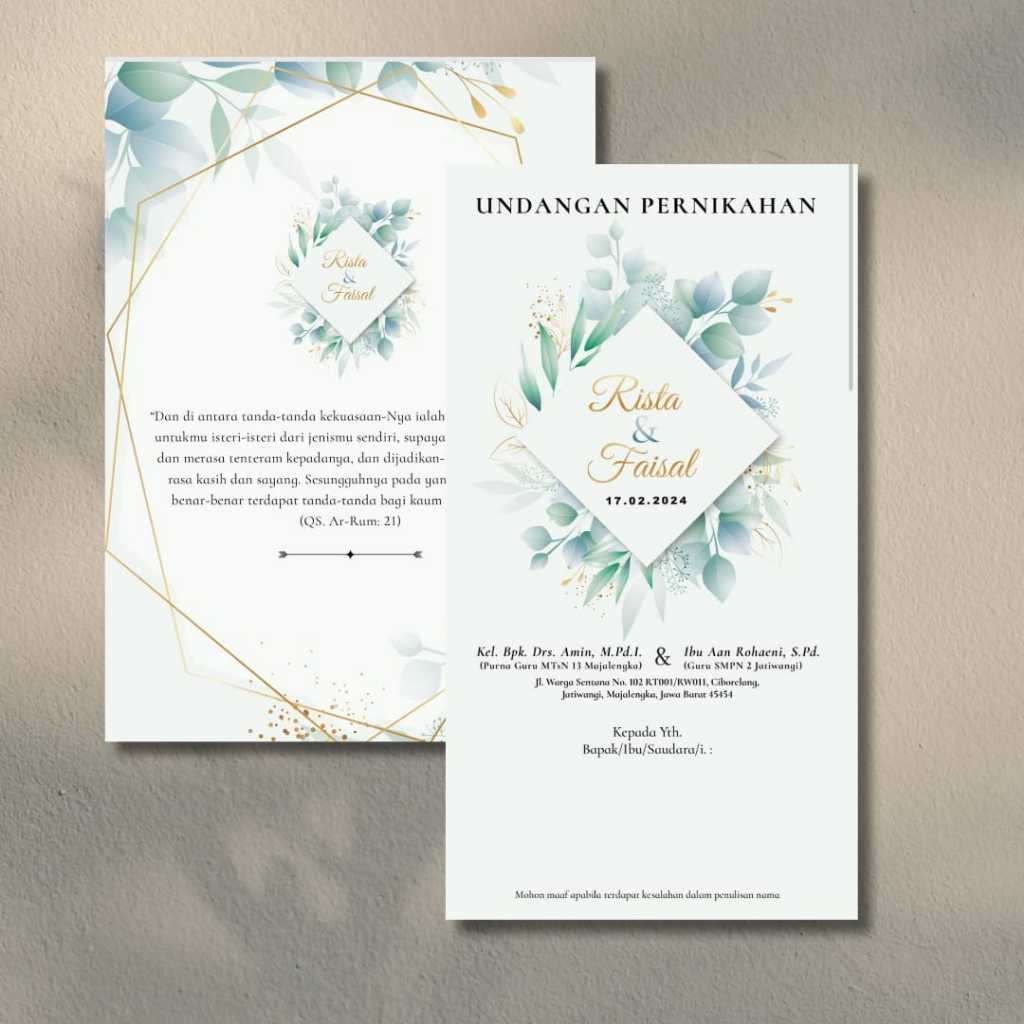 

CETAK UNDANGAN PERNIKAHAN/TASYAKURAN/UNDANGAN LAINNYA (MURAH)