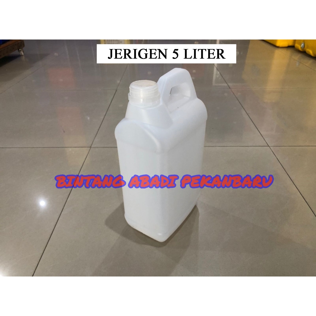 Jerigen 5 Liter Segel + Tutup Double Tebal / Derigen 5L Putih