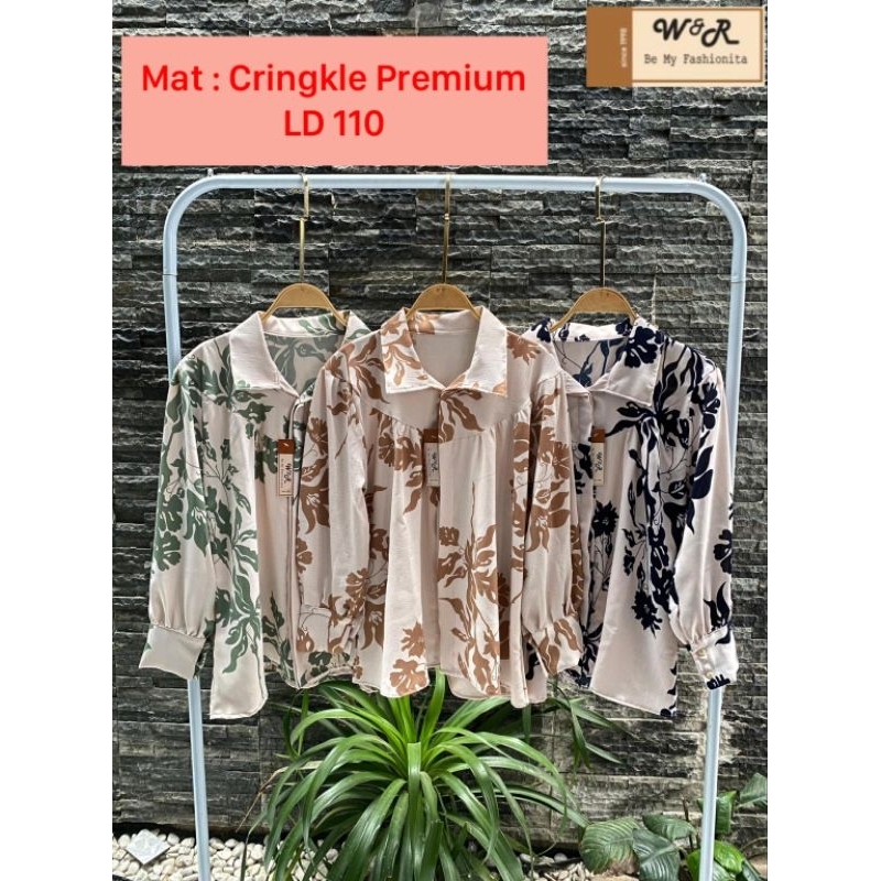 BAmode78 - ATASAN BUNGA/KEMEJA CRINKLE BUNGA/ATASAN WANITA JUMBO/ATASAN MOTIF BUNGA/KEMEJA JUMBO/ATA